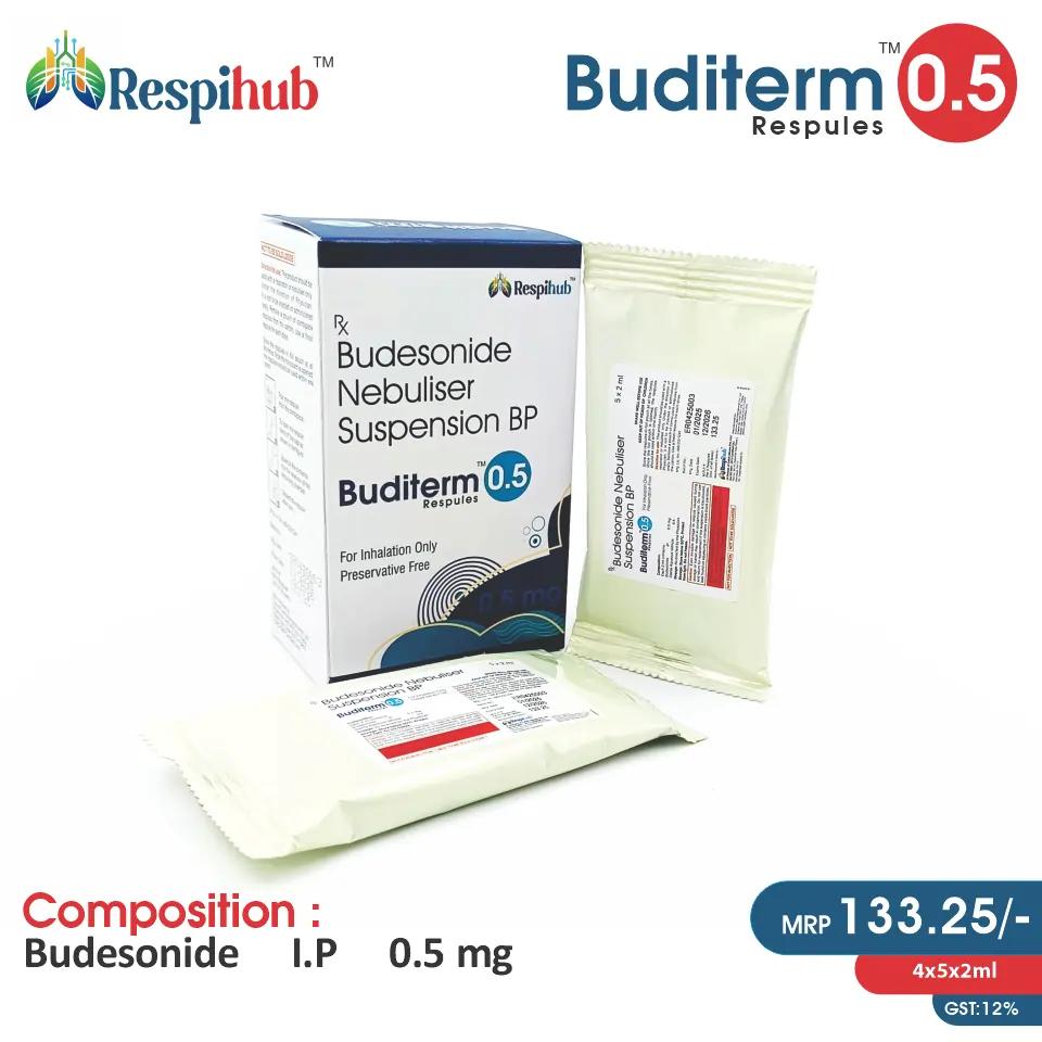 Budesonide (0.5mg) Respule at the best price in PCD Pharma Franchise for Corticosteroid, Asthma and COPD Management.